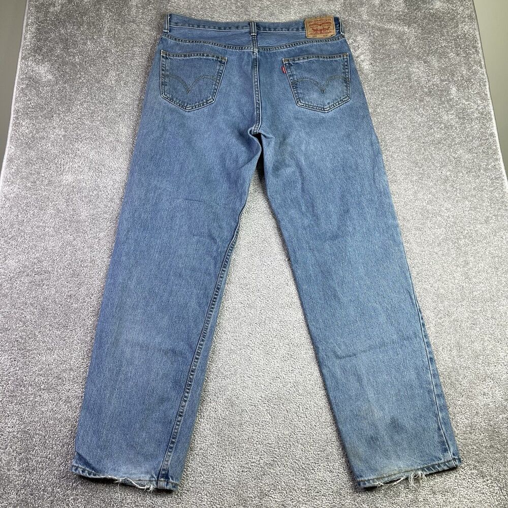 Levi’s 550 Jeans Men’s 36X32 Blue Straight Relaxed Mid-Rise Light Wash Denim - Picture 4 of 13